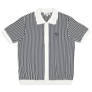 Cheap Abramo Knit Polo- Pearled Ivory/ Maritime Blue Polos