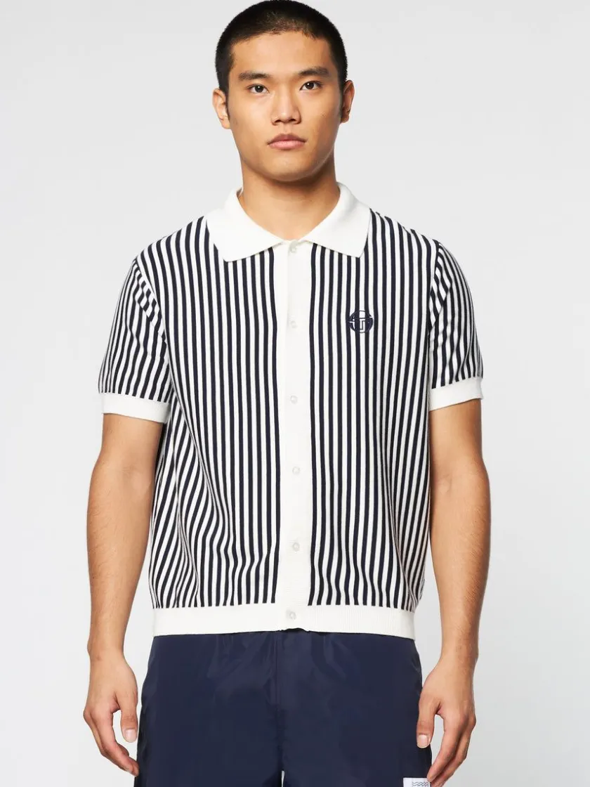 abramo_knit_polo_pearled_ivory_maritime_blue_1.webp Cheap Abramo Knit Polo- Pearled Ivory/ Maritime Blue View All