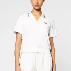 Best Atri Velour Polo- Gardenia Tops And Sports Bras