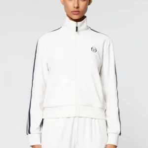 Outlet Atri Velour Track Jacket- Gardenia Velour
