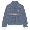 Clearance Dallas Houndstooth Track Jacket- Maritime Blue Tracksuits