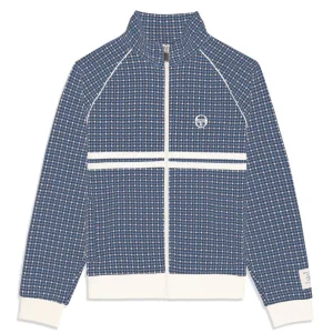 Clearance Dallas Houndstooth Track Jacket- Maritime Blue Tracksuits