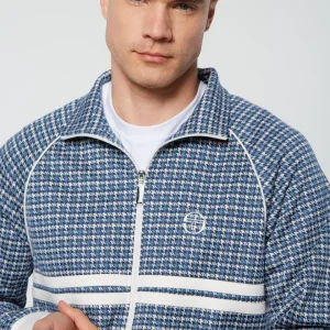 Clearance Dallas Houndstooth Track Jacket- Maritime Blue Tracksuits