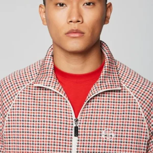 Fashion Dallas Houndstooth Track Jacket- Poinciana Jackets