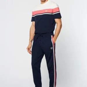 Shop Damarindo Track Pant Archivio- Gardenia/ Maritime Blue Pants And Sweatpants