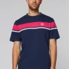 Clearance Damarindo T-Shirt- Maritime Blue/ Rasberry T-Shirts