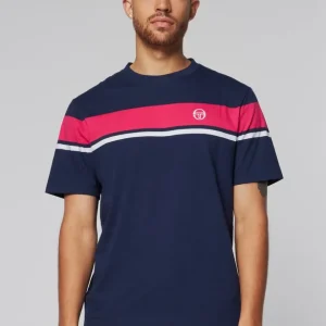 Clearance Damarindo T-Shirt- Maritime Blue/ Rasberry T-Shirts