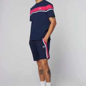 Clearance Damarindo T-Shirt- Maritime Blue/ Rasberry T-Shirts