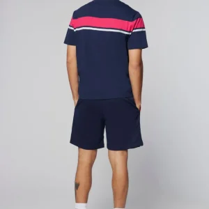 Clearance Damarindo T-Shirt- Maritime Blue/ Rasberry T-Shirts