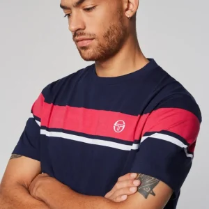 Clearance Damarindo T-Shirt- Maritime Blue/ Rasberry T-Shirts