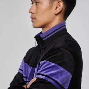 Cheap Damarindo Velour Track Jacket- Black/ Liberty Velour