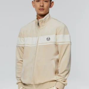 Store Damarindo Velour Track Jacket- Cement/ Gardenia Velour