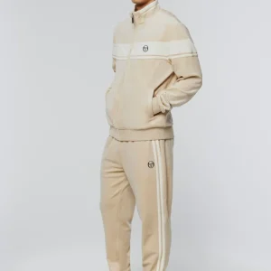 Store Damarindo Velour Track Jacket- Cement/ Gardenia Velour