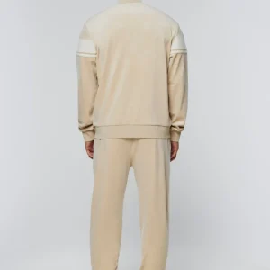 Store Damarindo Velour Track Jacket- Cement/ Gardenia Velour