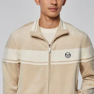 Store Damarindo Velour Track Jacket- Cement/ Gardenia Velour