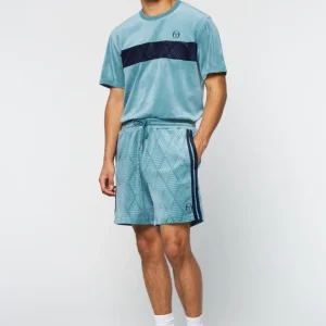 Sale Debossed Damarindo Velour Short- Larkspur View All