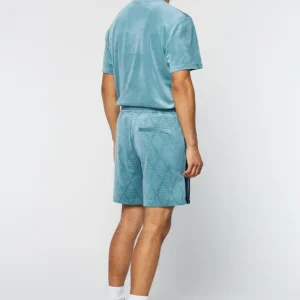 Clearance Debossed Damarindo Velour Short- Larkspur Matching Separates