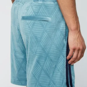 Clearance Debossed Damarindo Velour Short- Larkspur Matching Separates