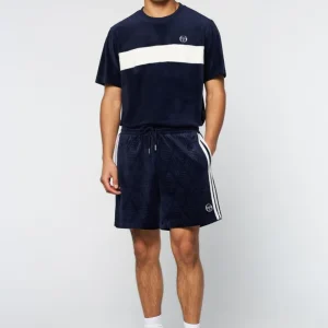 Shop Debossed Damarindo Velour Short- Maritime Blue Velour