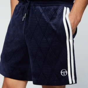 Shop Debossed Damarindo Velour Short- Maritime Blue Velour
