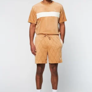 Discount Debossed Damarindo Velour Short- Meerkat View All