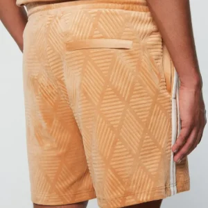 Shop Debossed Damarindo Velour Short- Meerkat Velour