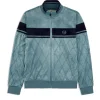 Store Debossed Damarindo Velour Track Jacket- Larkspur View All