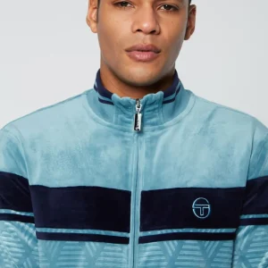 Cheap Debossed Damarindo Velour Track Jacket- Larkspur Velour
