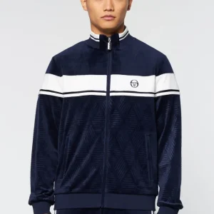 Best Debossed Damarindo Velour Track Jacket- Maritime Blue View All
