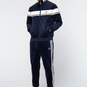 Hot Debossed Damarindo Velour Track Jacket- Maritime Blue Jackets