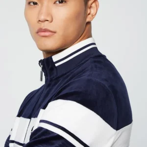 Hot Debossed Damarindo Velour Track Jacket- Maritime Blue Jackets