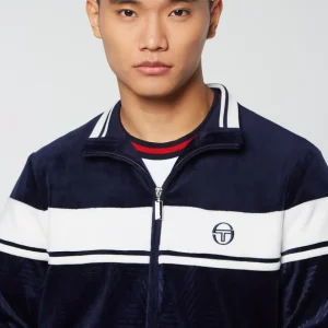 Cheap Debossed Damarindo Velour Track Jacket- Maritime Blue Tracksuits