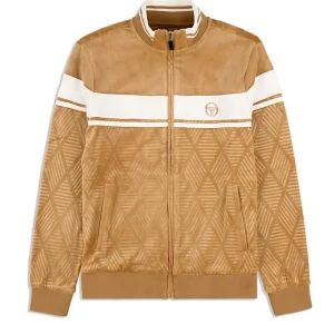 Sale Debossed Damarindo Velour Track Jacket- Meerkat Velour