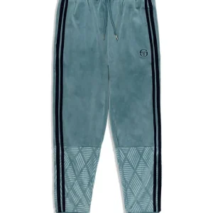 Hot Debossed Damarindo Velour Track Pant- Larkspur Tracksuits