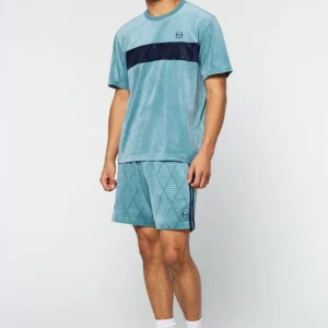 Shop Debossed Damarindo Velour T-Shirt- Larkspur Matching Separates