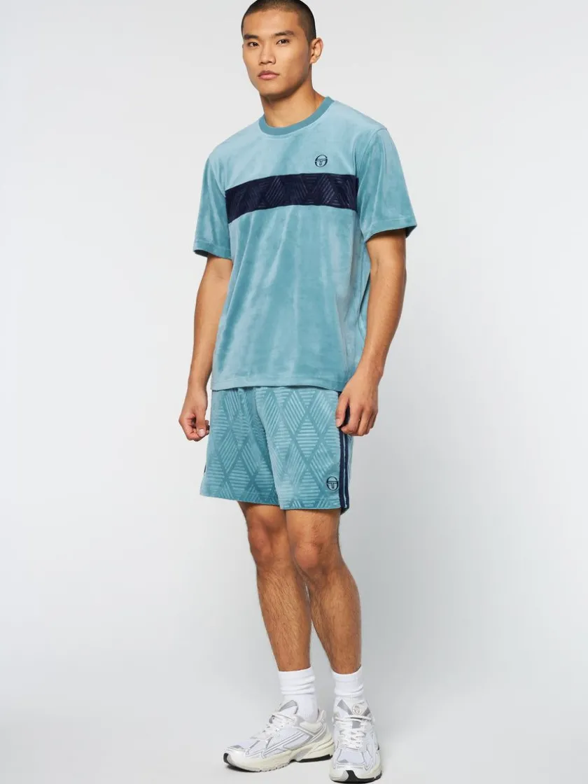 debossed_damarindo_velour_tshirt_larkspur_2-1.webp Shop Debossed Damarindo Velour T-Shirt- Larkspur Matching Separates