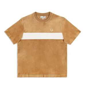 Clearance Debossed Damarindo Velour T-Shirt- Meerkat Velour