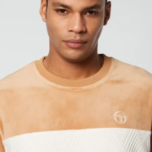 Clearance Debossed Damarindo Velour T-Shirt- Meerkat Velour