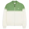 Store Donato Knit Track Jacket- Gardenia/ Jade Green View All