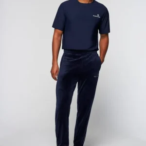 Online Gallone Velour Track Pant- Maritime Blue Velour