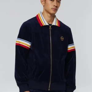 Store Goran Velour Track Jacket Archivio- Maritime Blue Velour