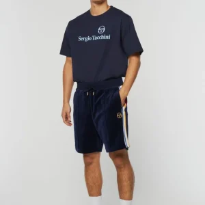 Discount Goran Velour Track Short Archivio- Maritime Blue Velour