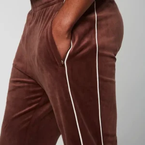 Cheap Lioni Velour Track Pant- Deep Mahogany Pants And Sweatpants