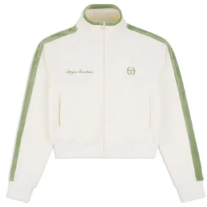 Store Miss Carlotta Velour Track Jacket- Gardenia Velour