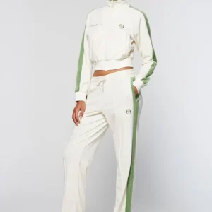 Shop Miss Carlotta Velour Track Jacket- Gardenia Tracksuits