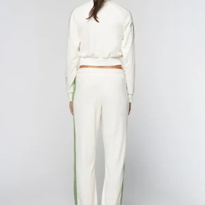 Store Miss Carlotta Velour Track Jacket- Gardenia Velour