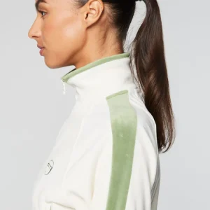 Shop Miss Carlotta Velour Track Jacket- Gardenia Tracksuits