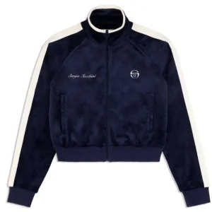 Hot Miss Carlotta Velour Track Jacket- Maritime Blue Tracksuits