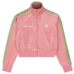 Best Sale Miss Carlotta Velour Track Jacket- Wild Rose Velour