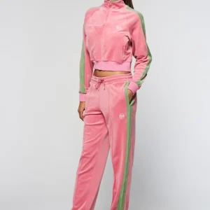 Cheap Miss Carlotta Velour Track Jacket- Wild Rose View All